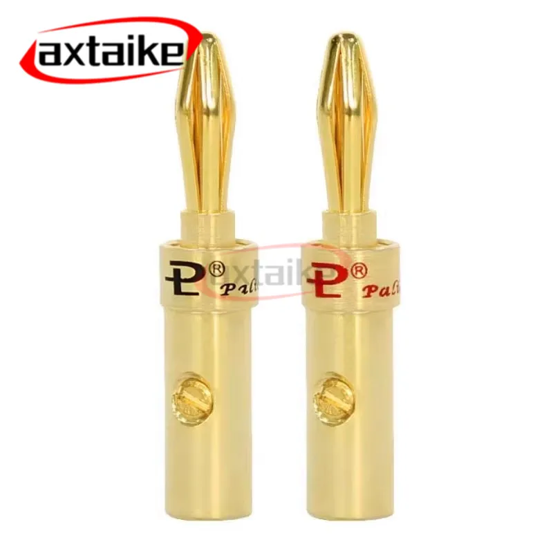 Banana Plug 4mm Copper 4K Gold Plated Connector for Speaker Audio Jack Adapter Stereo Solderless Banana Connector Binding Post