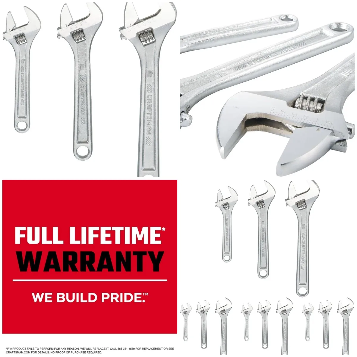 

Набор разводных ключей, полностью стальные, шкала Metirc и SAE, 3 предмета (CMMT12001)