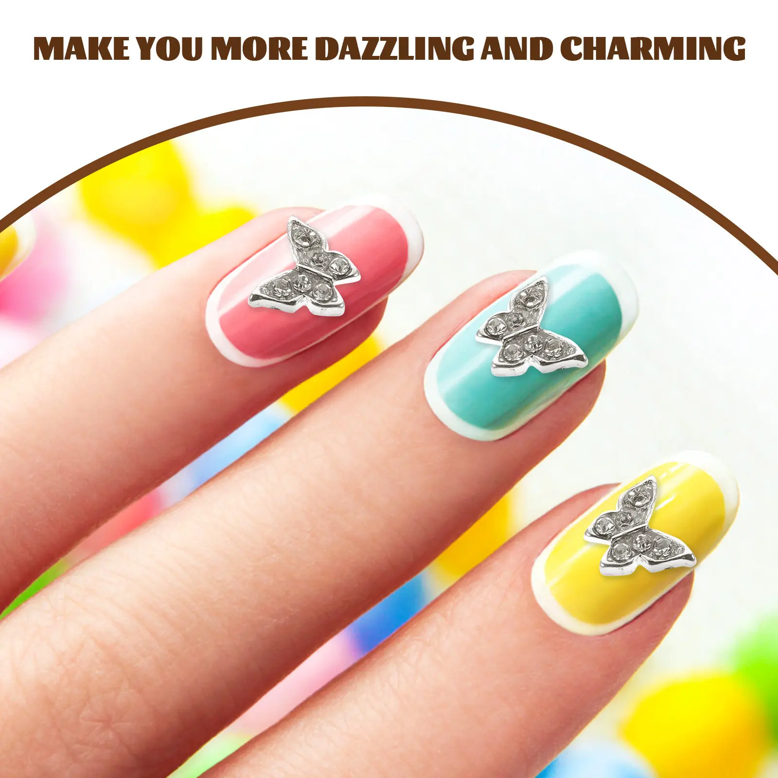 

10Pcs Butterfly Nail Gems Crystals Nail Art Supplies for Women Nails Toes Decor Fashion Party Graduation Banquet DIY Charm