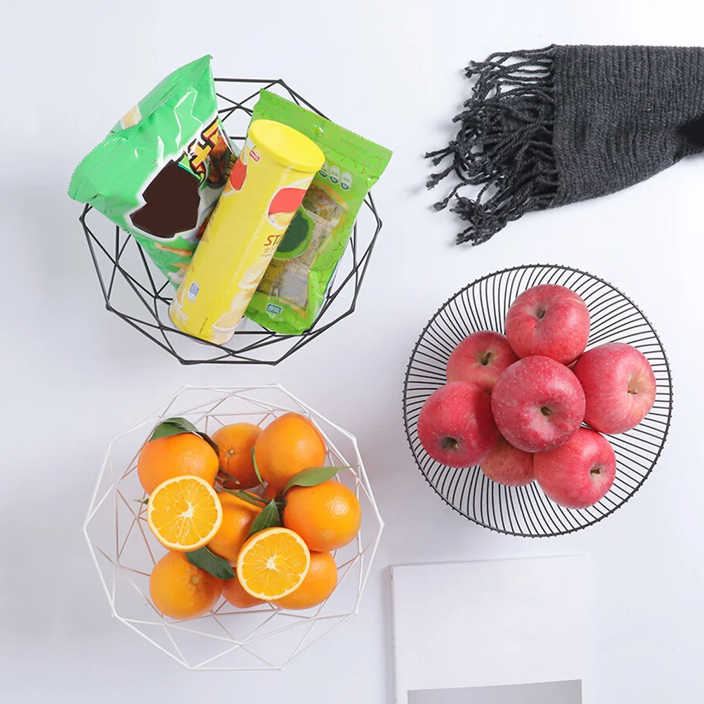 

Snack Storage Basket Black Big Size Iron Fruit Basket For Home Kitchen Decor Fruit Bowls Party Dining Table Organizer