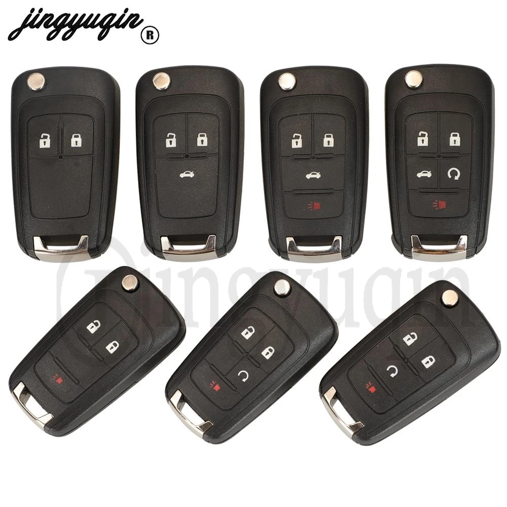 

jingyuqin Flip Folding Remote Car Key Case Shell For Chevrolet Cruze Epica Malibu Fit Opel Buick Uncut HU100 Blade 2/3/4/5Button