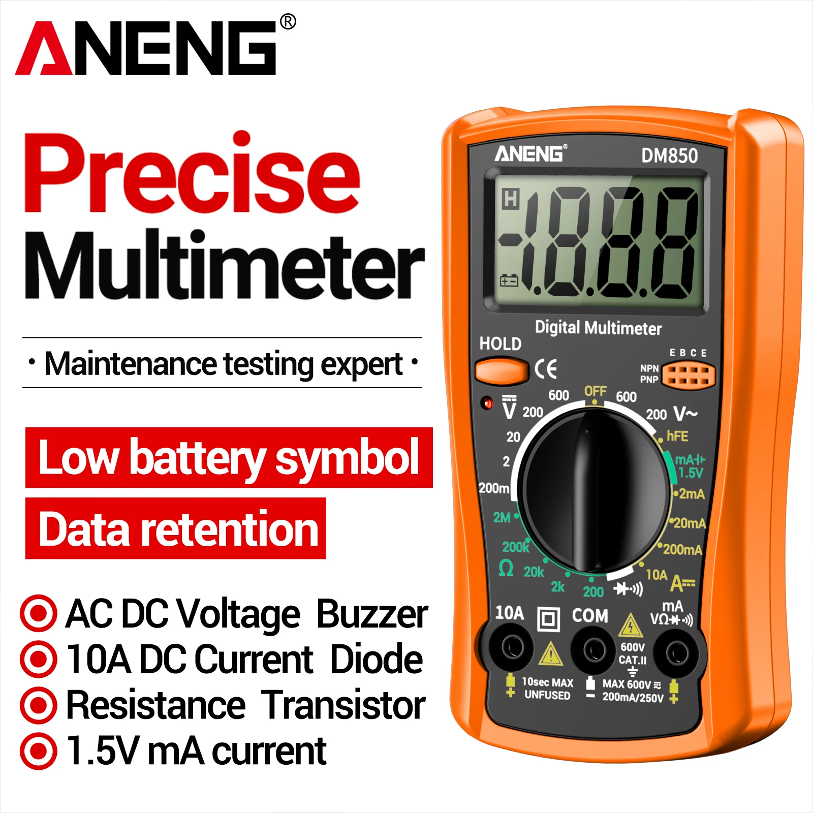 ANENG DM850 Multimeter Comes With VC1010 Measuring Pen For Measuring AC/DC Voltage Current Resistance And Zero Wire Induction