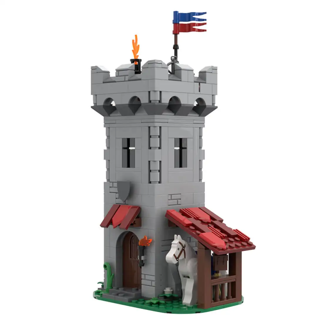 

Изготовленная на заказ MOC-80769, модульная часовая башня в стиле средневековой тематики, 369, детали