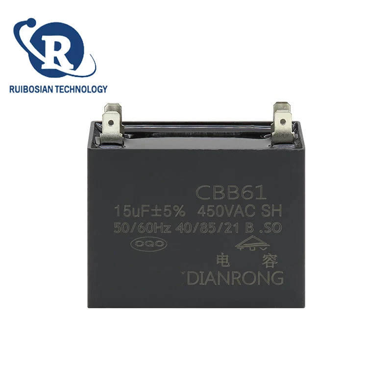 

CBB61 Air conditioning fan starting capacitor 15UF 450VAC four-pin range hood blower starting capacitor