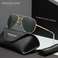 KINGSEVEN, gafas de sol piloto para hombre, montura de aleación polarizada, gafas UV400 para mujer, gafas Retro de lujo para hombre y mujer, gafas informales de verano para conducir