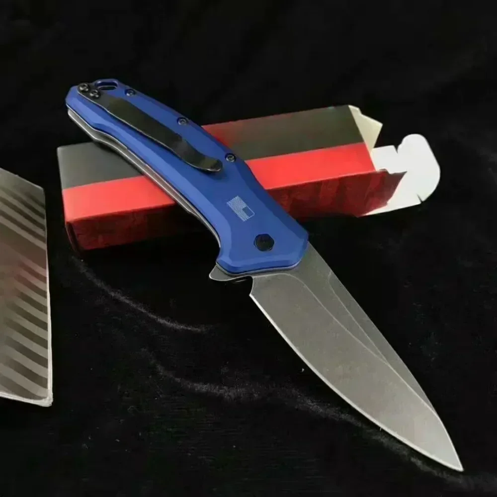 KS 1776 EDC Folding Portable Knife Aluminum Blue Handles 8Cr13Mov Blade Military Tactical Camping Hunting Outdoor Hand Knives