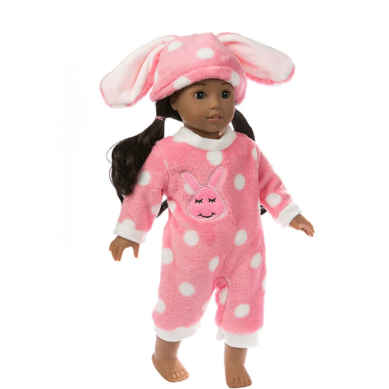 Bunny Plush Romper Set for 16-18 Inch Reborn Dolls Cute Rabbit Hat Doll Clothes Outfit Soft Pajamas Costume Doll Accessories