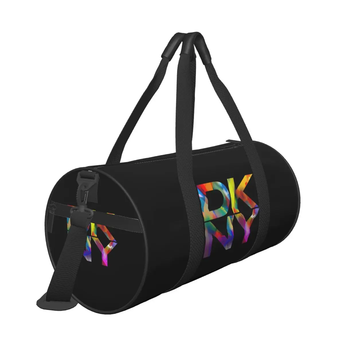 D-DKNY กระเป๋าเดินทาง Duffel ความจุขนาดใหญ่ทรงกลม, กระเป๋าเดินทางแบบมือถือ, กระเป๋าเก็บสัมภาระน้ําหนักเบา