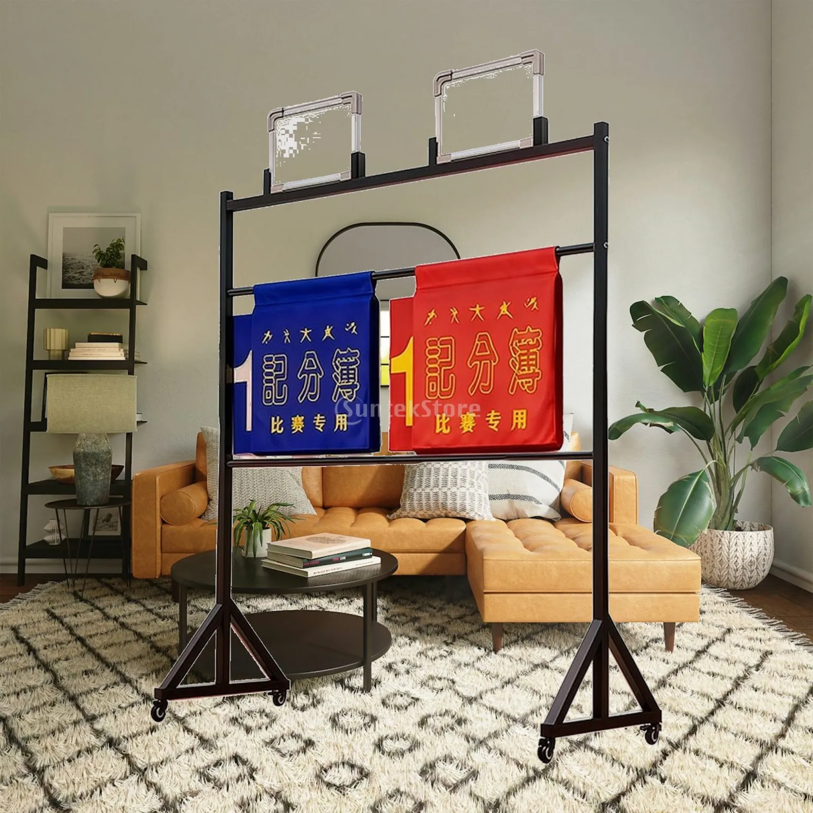 Wheeled Scoreboard Rack Mobile Scoreboard Rack with Wheels Heavy-Duty for Sports Clubs, Tournaments, Gymnasiums