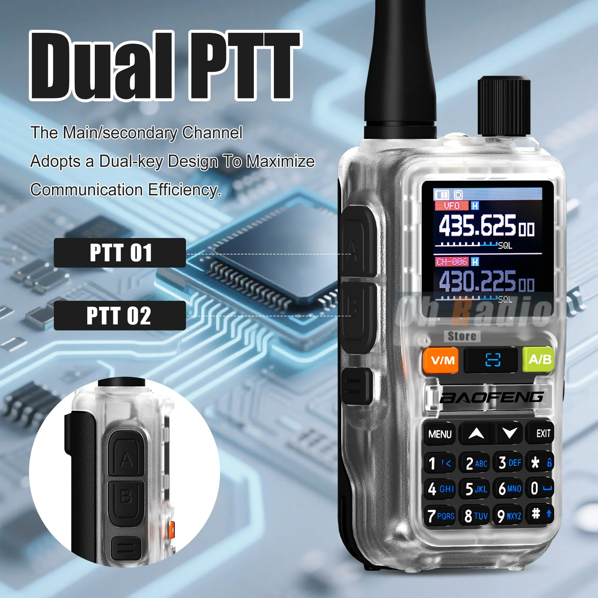 Baofeng UV 5R Mini Walkie Talkie Air Band UHF/VHF Dual Watch Dual PTT Bluetooth Programming Type-C Camping Mini Radios UV-5RMINI