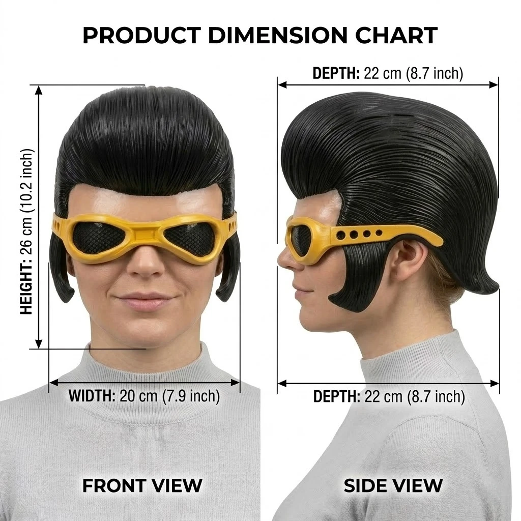 Elvis-Inspired Latex Half Face Mask - Vintage Rock N Roll Costume Accessory For Halloween Costume Parties Cosplay image 2
