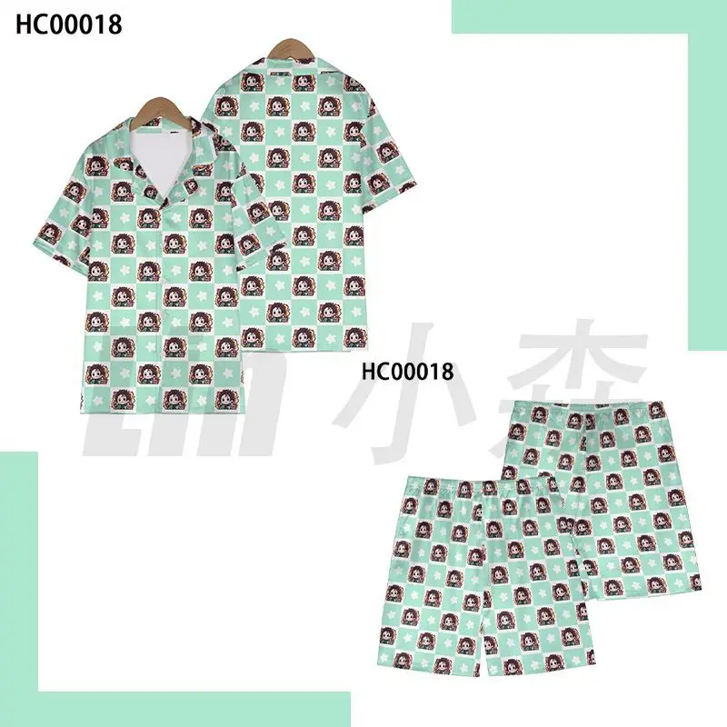 شيطان القاتل تانجيرو كامادو أنيمي بيجامة مجموعة زوجين مطابقة Homewear الكرتون تأثيري ملابس النوم للرجال النساء المتسكعون هدية #6