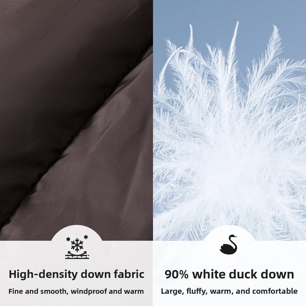 เสื้อแจ็คเก็ตขนเป็ด SENTUBILA รุ่นยาวสำหรับผู้หญิง ฤดูหนาว 2025 ทรงหลวม อุ่นสบาย ตัดต่อผ้ากันลม คอตั้ง รุ่น W44Y80022