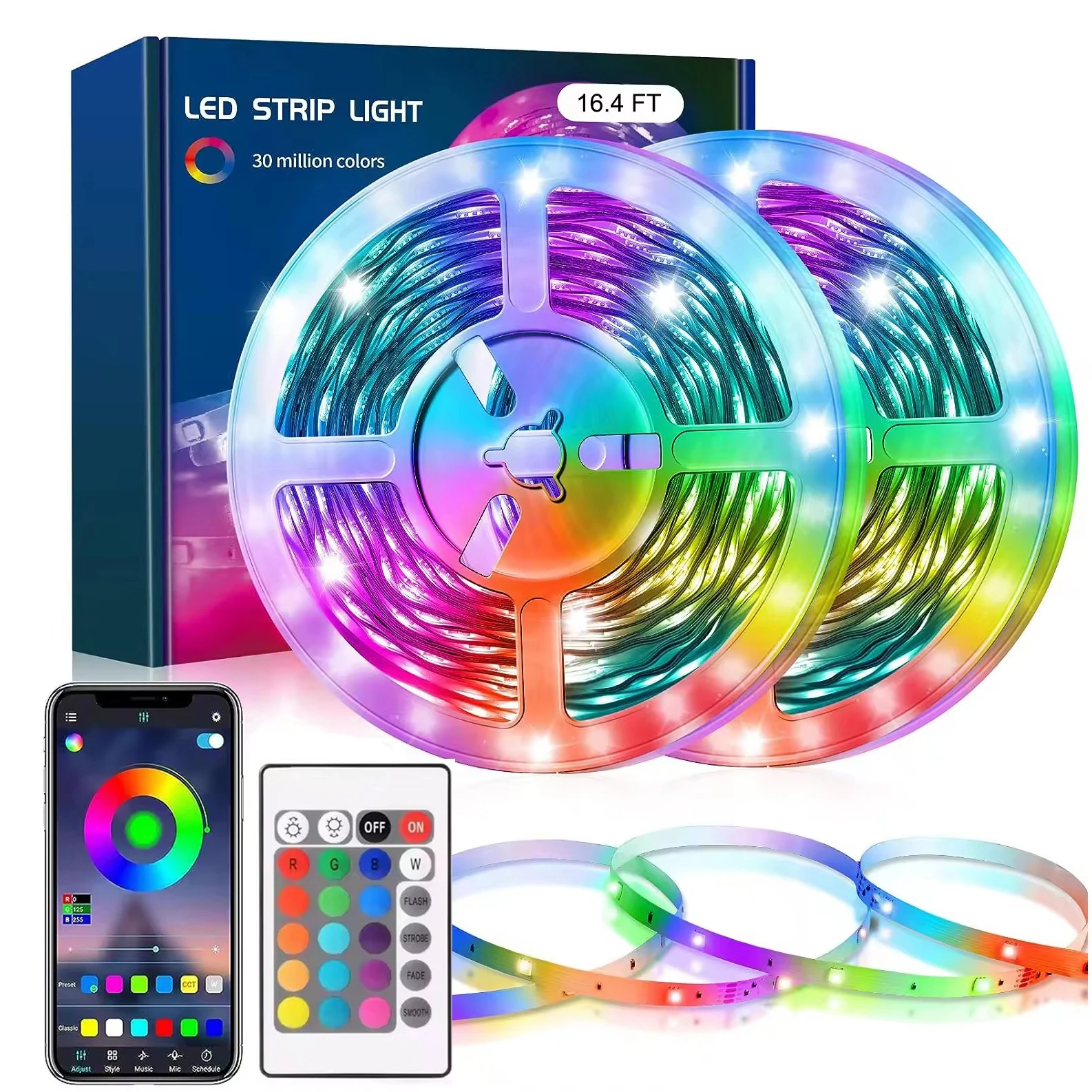 5V USB ไฟ LED Strip พร้อมรีโมท APP Control RGB 5050 LED เทปยืดหยุ่นริบบิ้นไดโอดเทปสําหรับ TV Backlight ตกแต่งห้อง