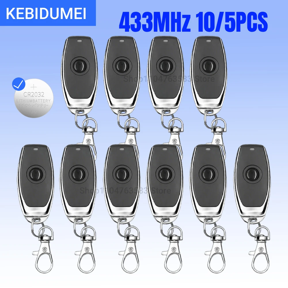 

KEBIDUMEI 10/5pcs 433MHZ Wireless Remote Control 1Key Garage Door EV1527 Learning Code DC 6V Universal Auto Car Alarm System