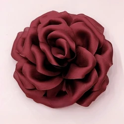11CM Handmade Fabric Rose Flower Brooch Korean Fashion Corsage Lapel Pins for Women Accessories Wedding Party Jewelry