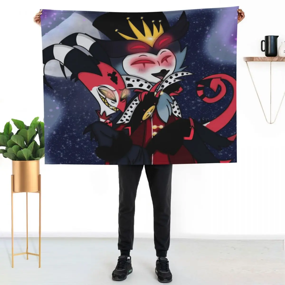 

Helluva Boss (Blitzo X Stolas) Throw Blanket Anti Shedding Soft Fuzzy Blanket for Home