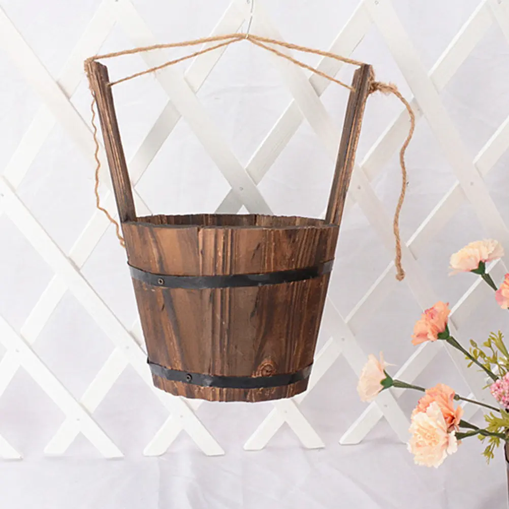 2pcs-succulent-planter-wood-flowerpot-bucket-hanging-wooden-flower-pot-for-balcony-fence-garden-rustic-decorative
