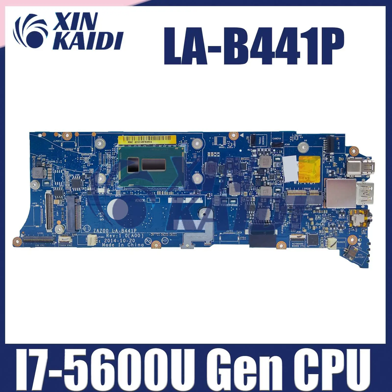 Laptop Motherboard LA-B441P For Dell XPS 13 9343 CN-0T94C8 T94C8 Mainboard with I7-5500U 4GB RAM Tested DDR3