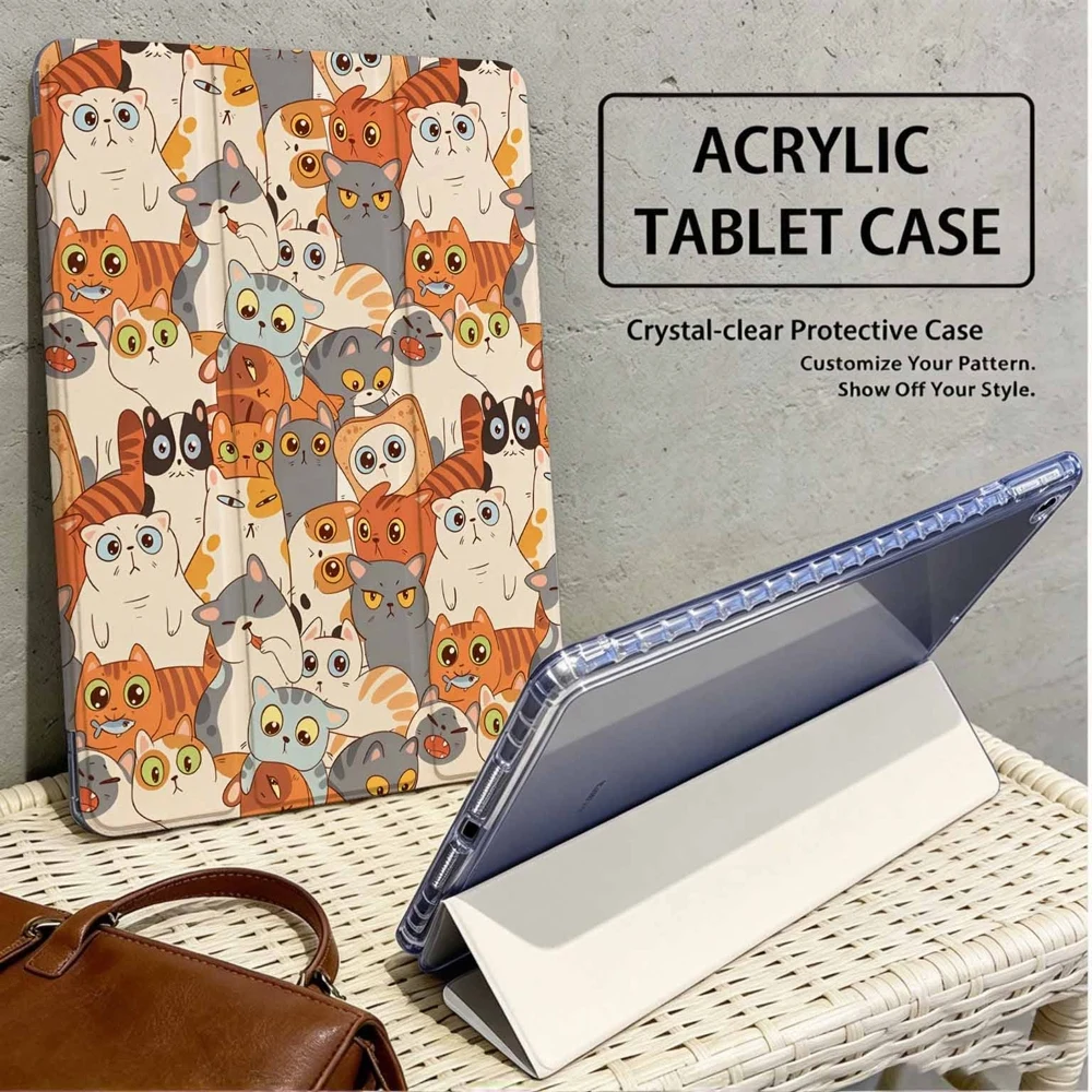 Kawaii White Bunny Pastel For Samsung Galaxy Tab A8 A9 A11 S6 S7 S8 S9 S10 S11 FE Plus Lite With Pen Slot Tablet Case