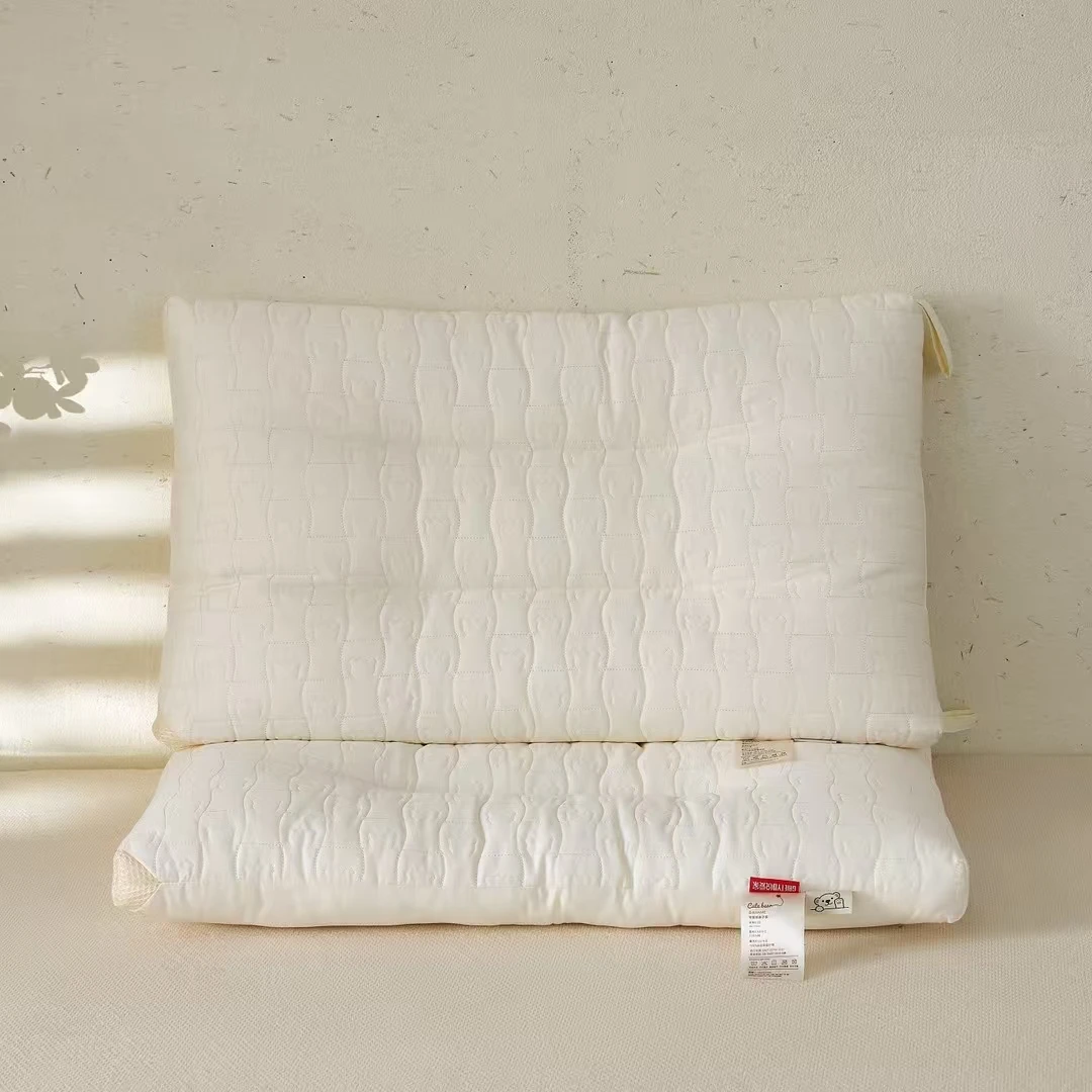 

Skin-Friendly Embroidered Pillow Core Pair Low-Medium Soft Pure Cotton Bedding for Single Person Bedroom 30% High Elastic Fiber