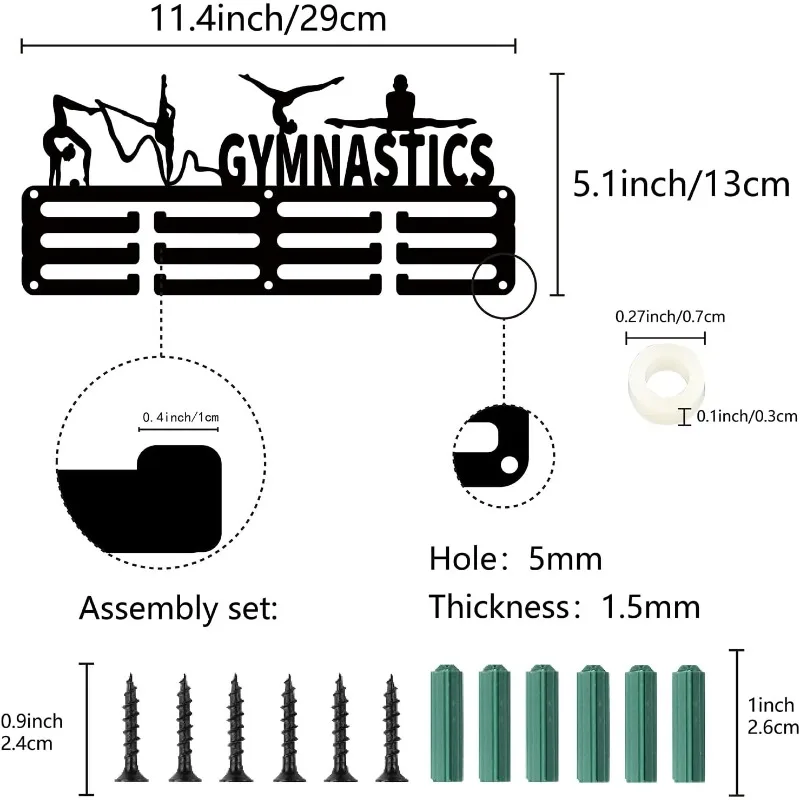 1 szt. Medal gimnastyczny wieszak na Medal stojak wystawowy sportowe metalowe wiszące nagrody żelazne małe uchwyty ozdobne 11.4x5, 1 Cal