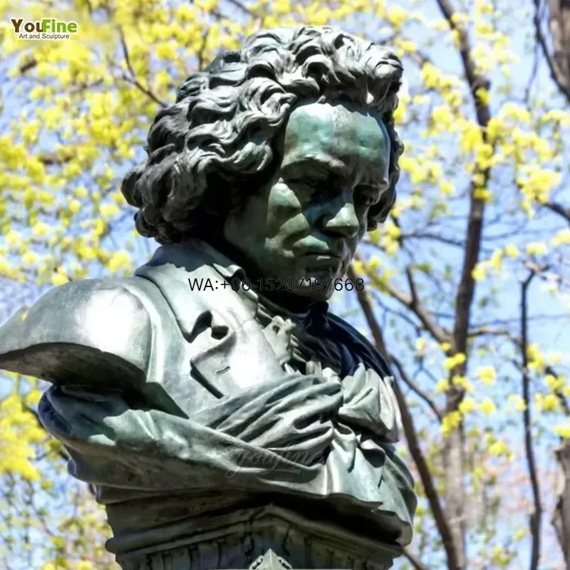 Wmwmnu Life Size Famous Bronze Beethoven Bust Head Statue Sculpture for Home Decor Art Display