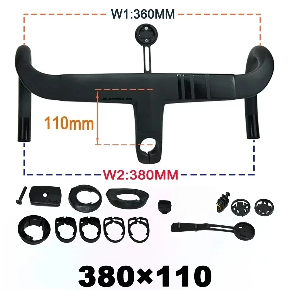 2025 New Road Handlebar DE Alanera RS T1000 Carbon Aero Lightweight 340g Integrated for Professional Cycling RHM EVO Shape image 3