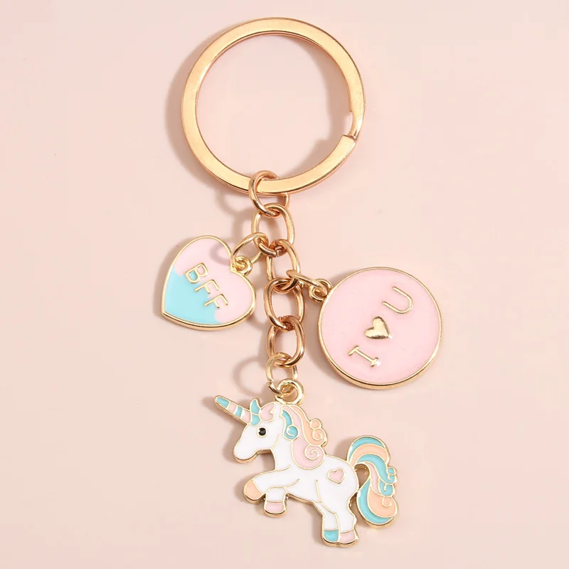 Porte-Clés en Forme de Cœur pour Femme et Homme, Bijoux Faits à la Main, Cadeau pour BFF