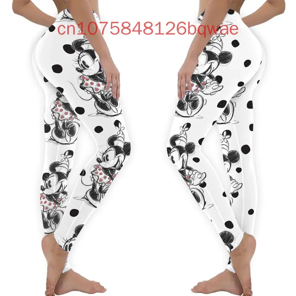 Moda topolino Leggings da donna pantaloni sportivi da donna pantaloni da palestra topolino pantaloni Casual femminili Cartoon Disney