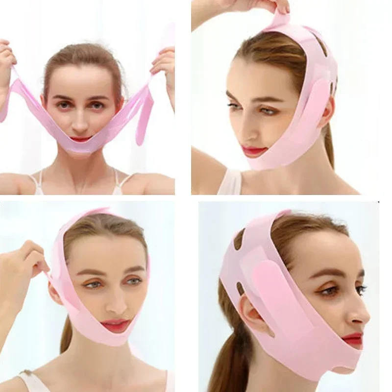 Silicone V Face Mask Lifting V Line Shape Face Lift UP Facial Slimming Bandage Mask Cheek Chin Neck Slimming Thin Belt