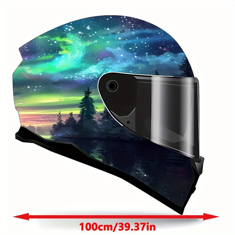 Radiant Reflections: Helmet Decal Themed Graphics, Vinyl Motorcycle Helmet Decals, Heat Insulation, Sun Protection, Full-Color S
