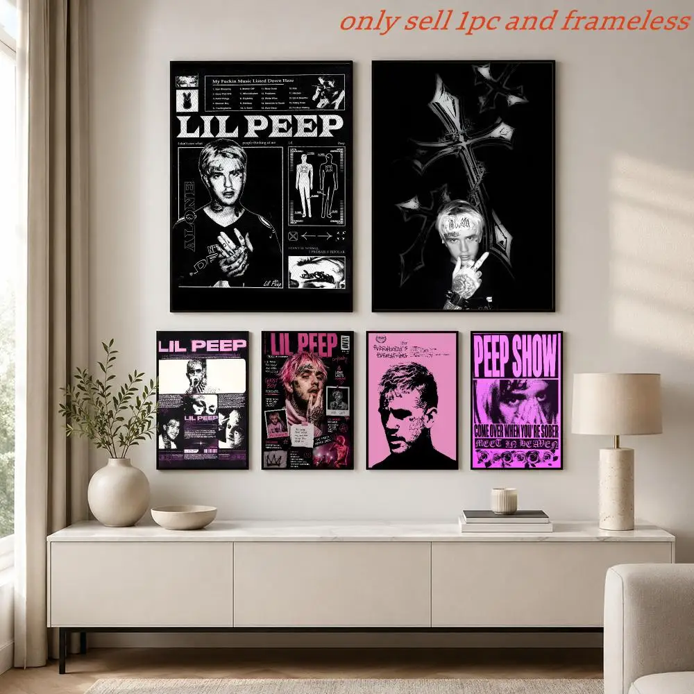 Emo Rap Music L-Lil Peep Poster Painting Prints Wall Art Picture Film Room Home Bar Cafe Decor Mural