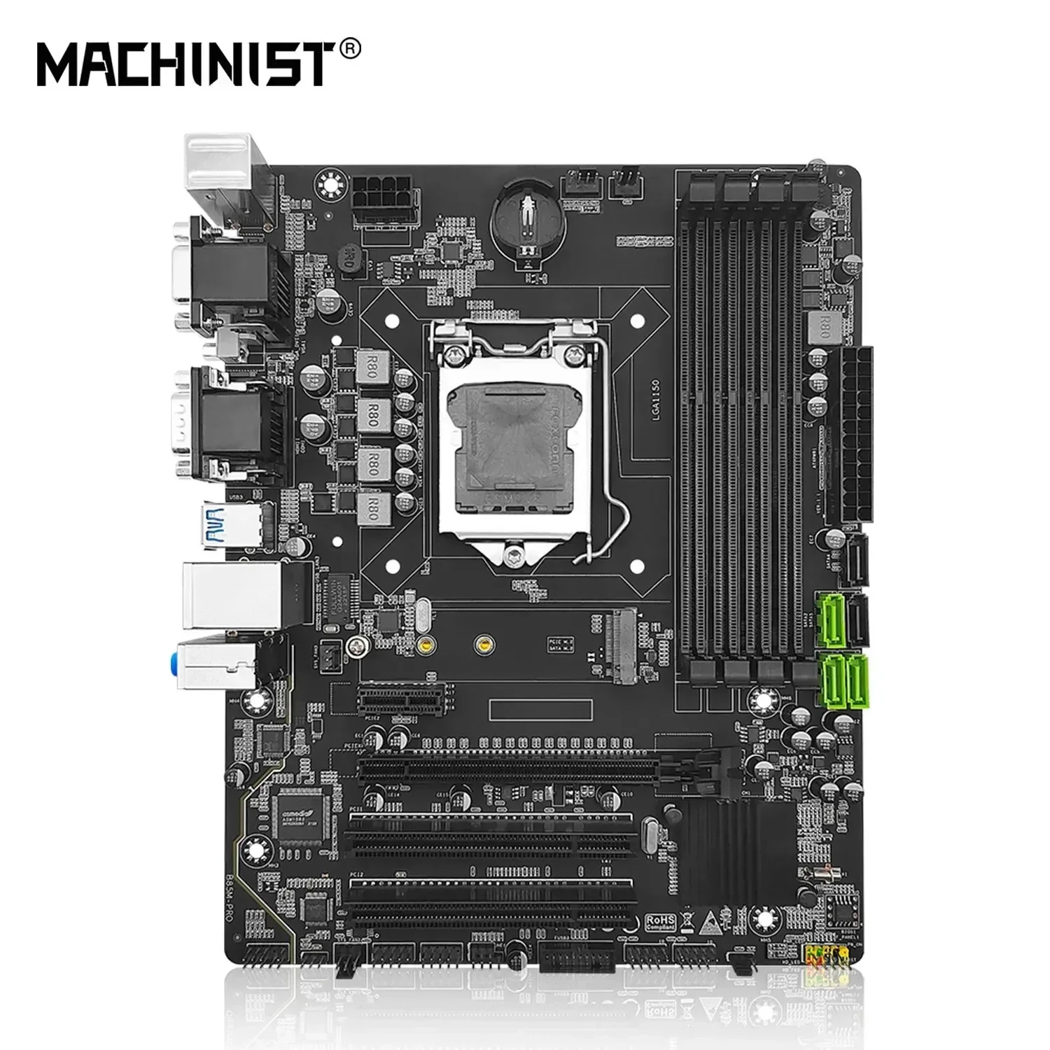 

Материнская плата MACHINIST B85M PRO для процессора LGA 1150, Intel Core I3 I5 I7, поддержка оперативной памяти DDR3, слот M.2