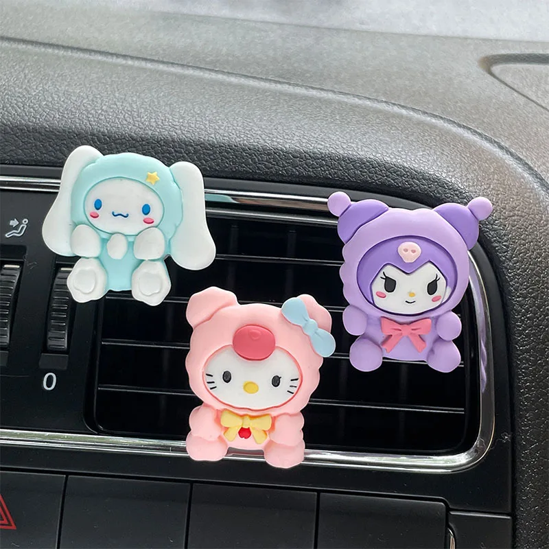 Kawaii Car Aromatherapy Ornaments Doll Decoration Deodorizing Air Outlet Hello Kitty My Melody Sanrio Car Accessories Gift