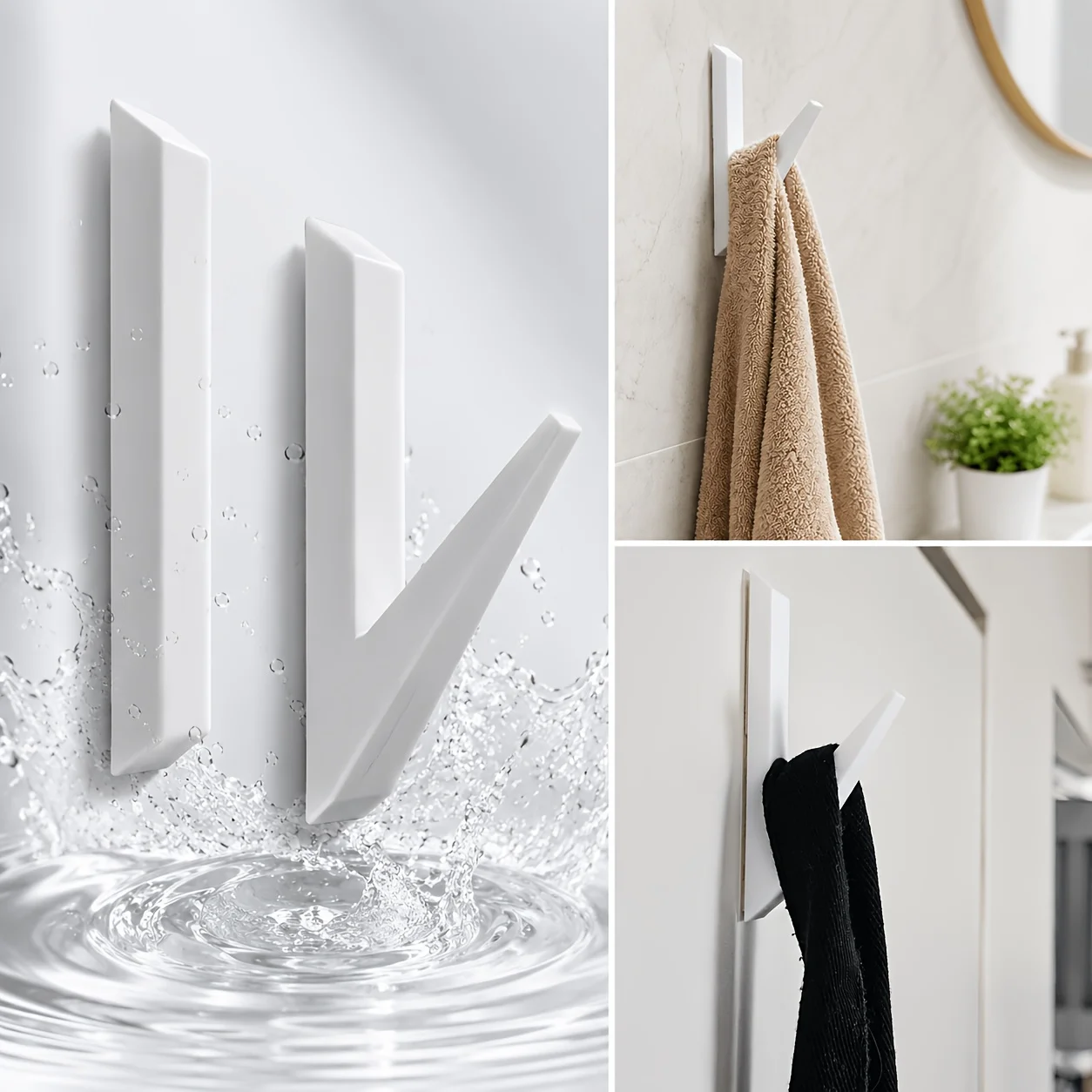 Waterproof Oilproof Self-Stick Invisible Wall Hook, Minimalist Slant Design Bath Storage Hook, Damage-Free Adhesive Hook For Kitchen Shower Room Bulk Supply