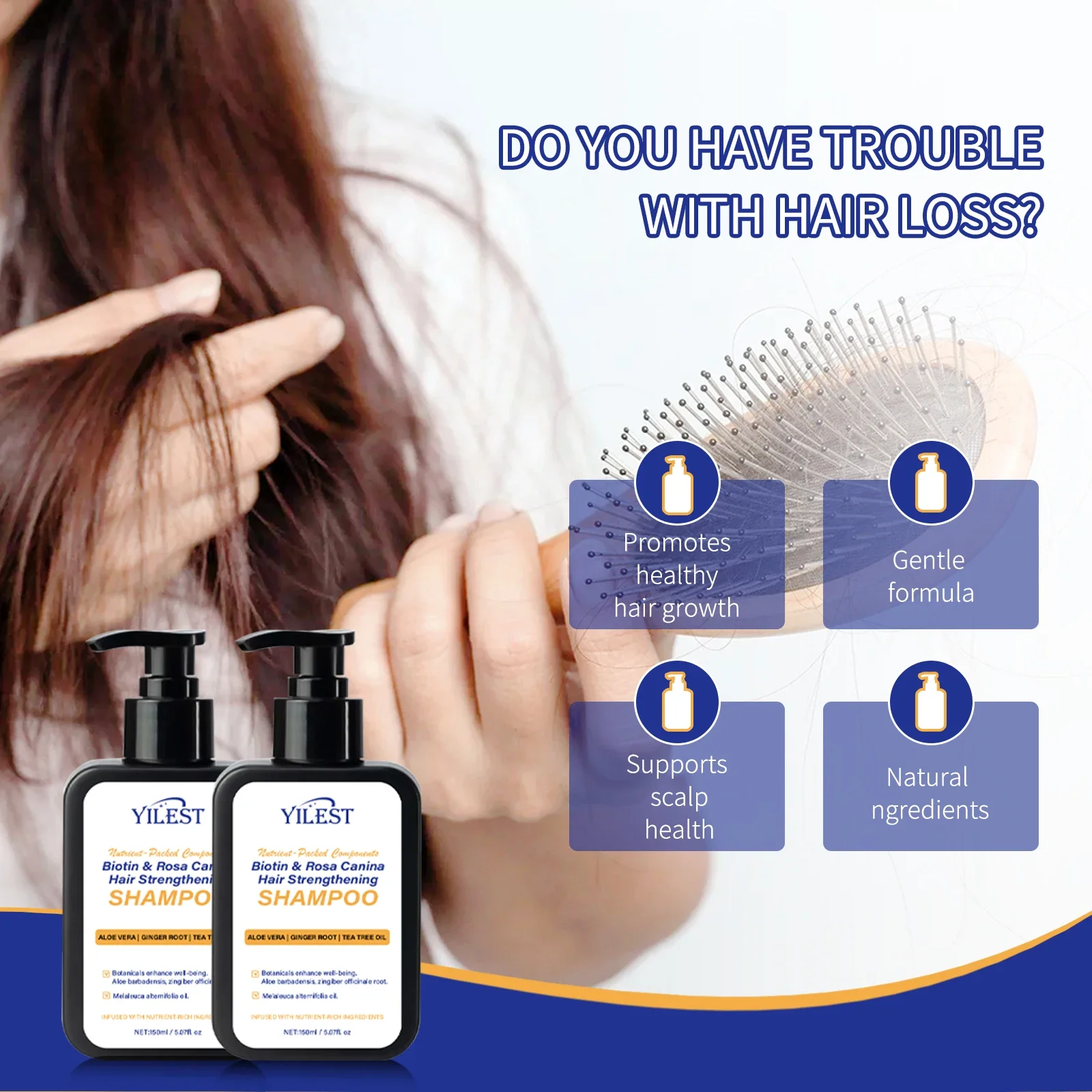 

Biotin Hair Strengthening Shampoo - Stimulates growth, controls oil & reduces breakage. Deep cleansing & root fortifying formula