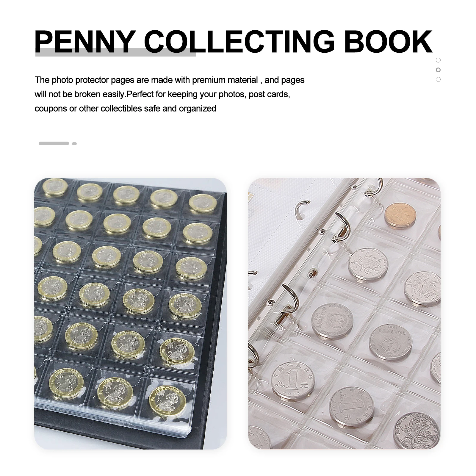 5 Pcs Commemorative Coin Storage Book Pockets Album Holder Collecting Transparent Money Bag Banknotes Protector