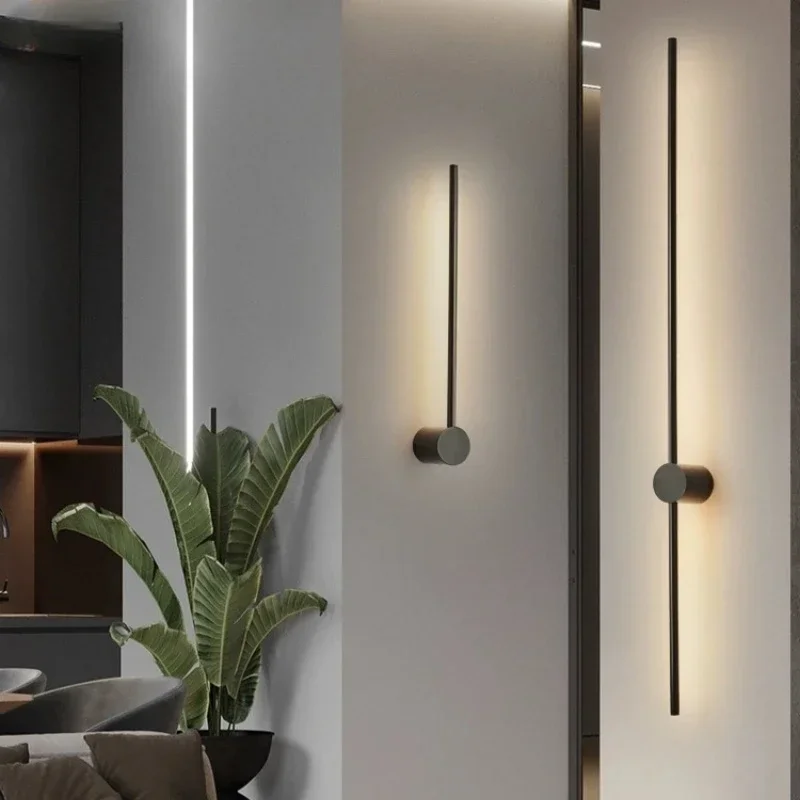 

Modern minimalist led rotating wall lamp indoor long living room bedroom background