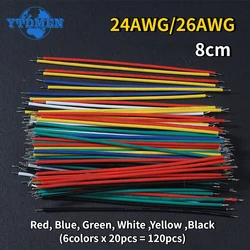 120PCS Electronic Wire 24AWG 26AWG Tin-Plated Breadboard PCB Solder Cable 6 Color Jumper Wire DIY Kit High-Quality