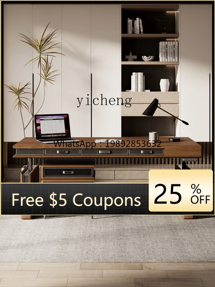 

BB Black Walnut Solid Wood Electric Lifting Table Ash Standing Computer Desk