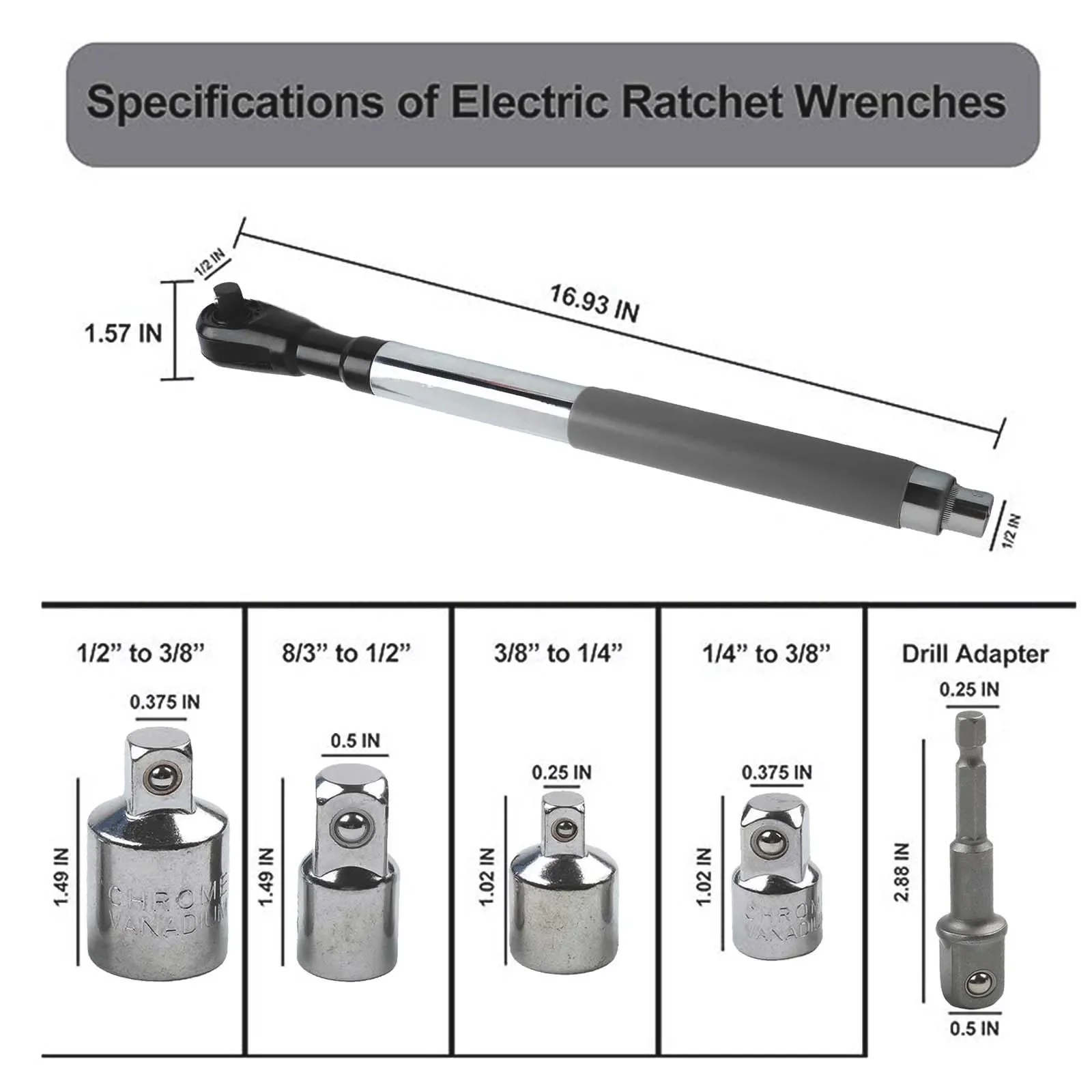 1/2in Wrench Extender Metal Multifunctional Wrench Extender Wrench Extend Rod  For Professional Mechanics Hand Tool