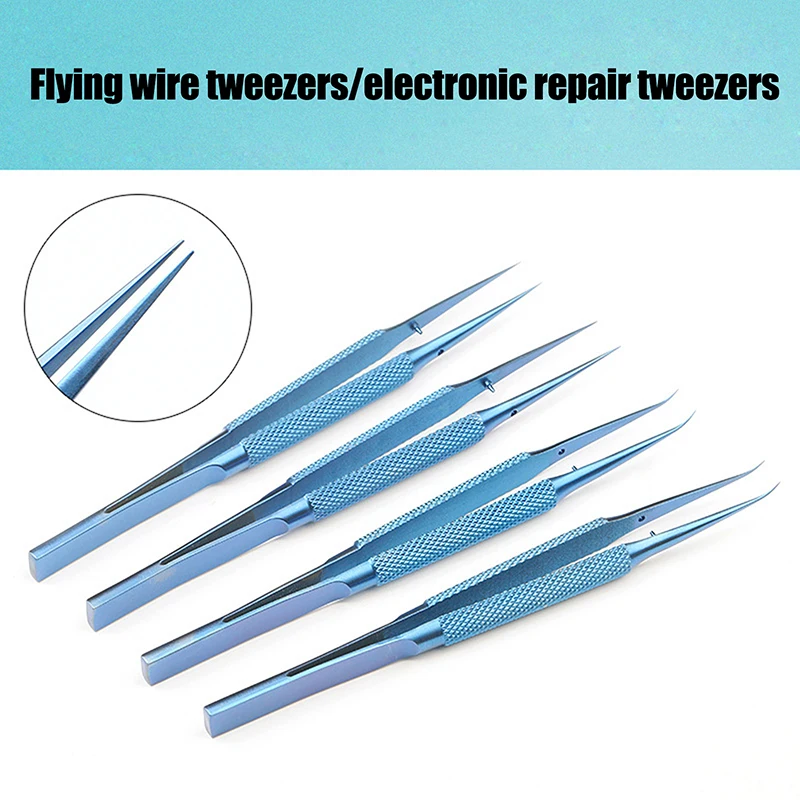 Precision Titanium Alloy Tweezers Professional Repair Fingerprint Fly Line Phone Motherboard Antimagnetic Electronics Forceps