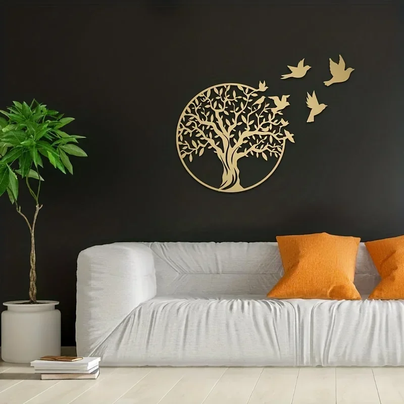 CIFBUY Deco Metal Crafts Home Decoration Art Tree of Life Outdoor Courtyard Wall Hanging Decoration Logo Anniversary Gift Home D