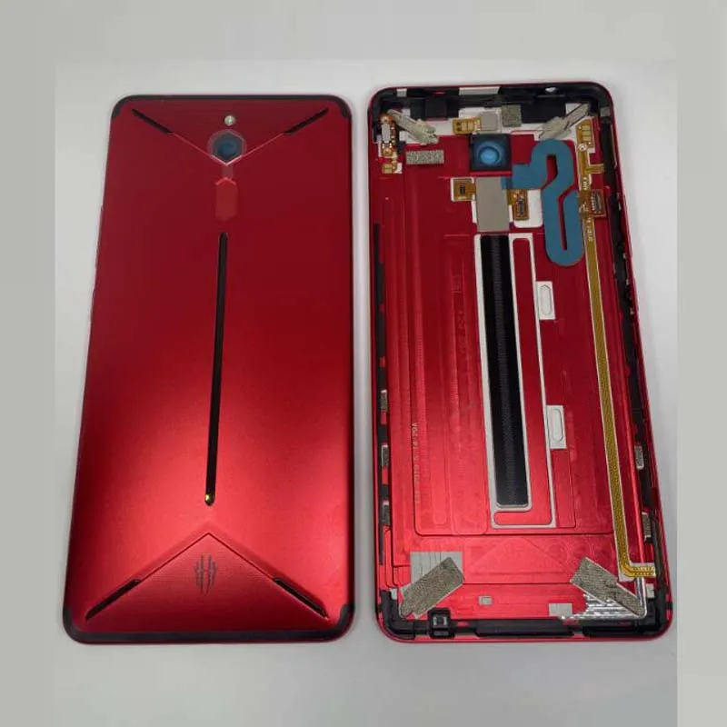 Original Lid Back Battery Cover For ZTE nubia Red Magic Mars NX619J Housing Door Rear Case with Fingerprint Flex Cable + Flash