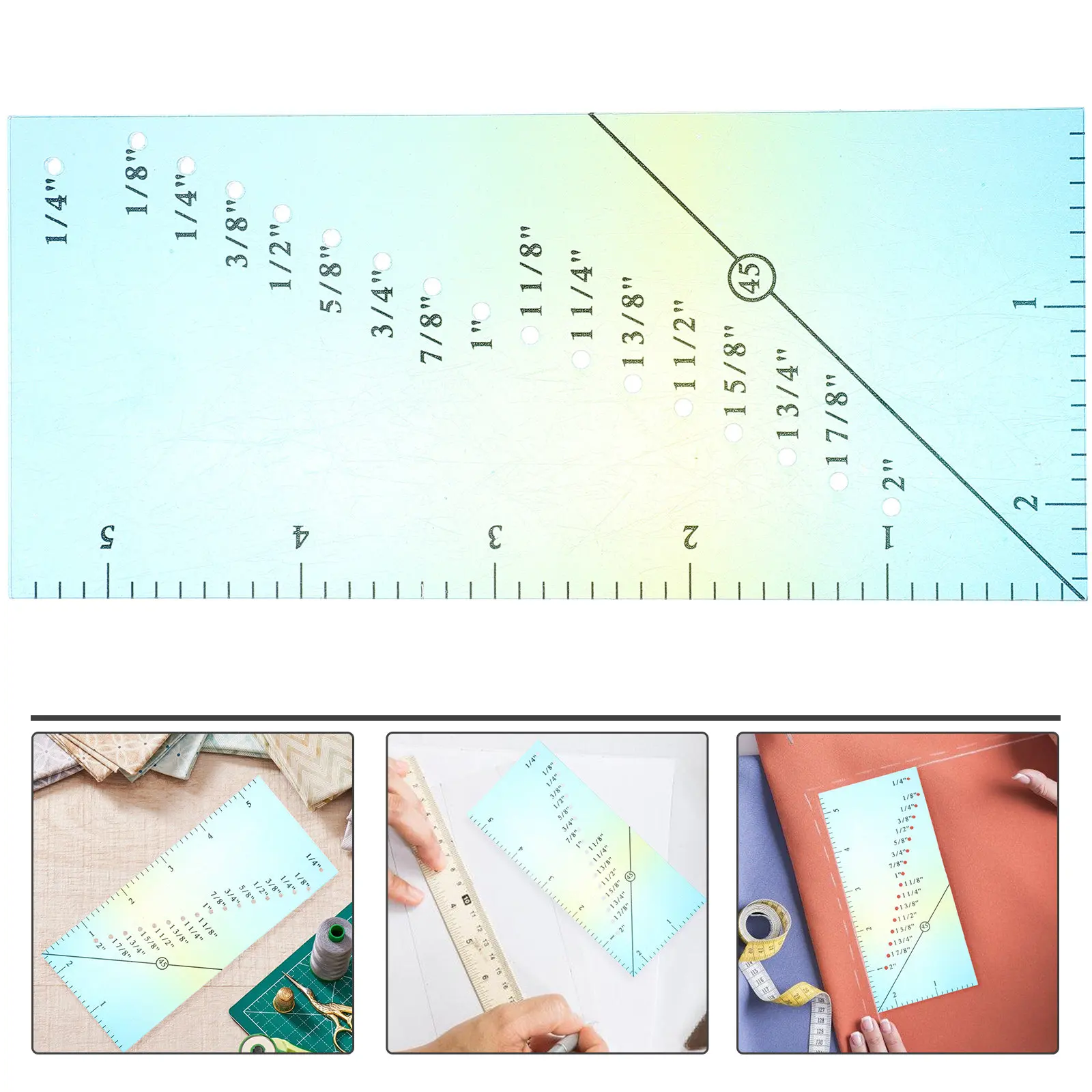 

Acrylic Perforated Seam Ruler Professional Sewing Gauge for Accurate Seam Allowance Measuring Quilting Patchwork Sewing Machine