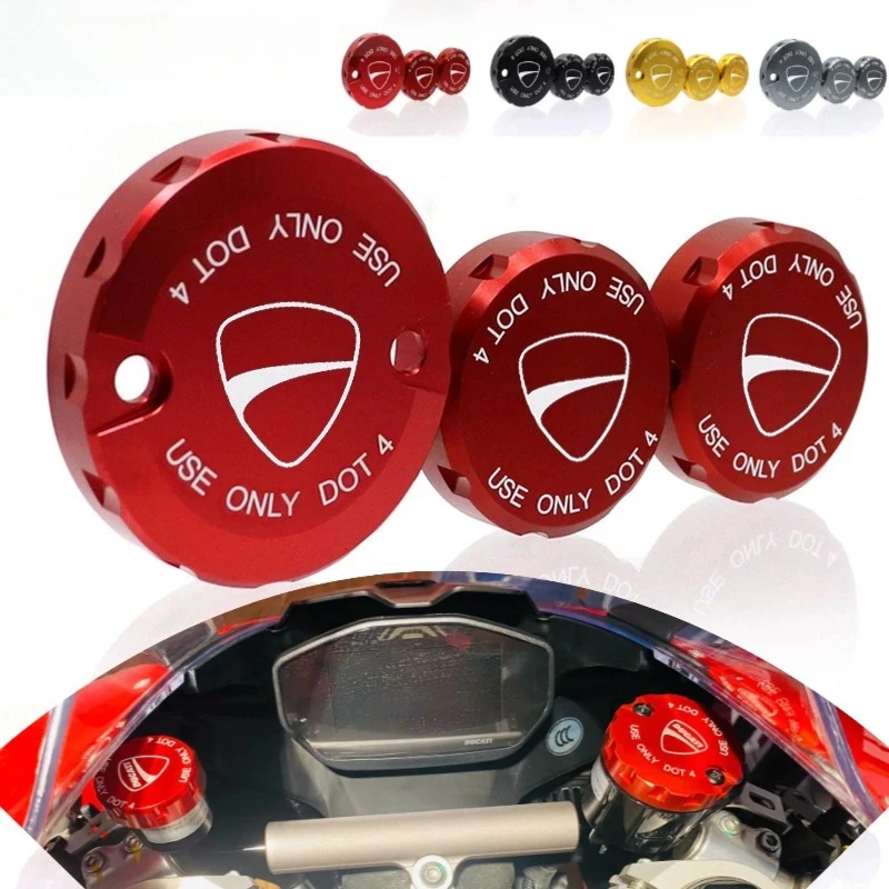 

Motorcycle CNC Brake Oil Tank Cover Front Rear Fluid Reservoir Cap For Ducati 899 1199 1299S SuperSport 939 950