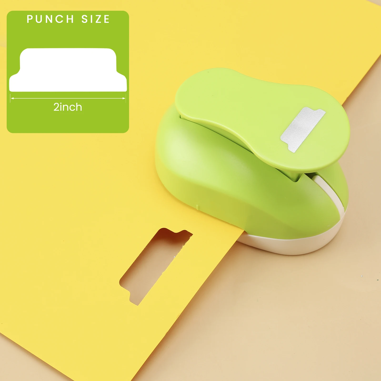 Tab Paper Punch - 2 Inch File Tab Puncher for Scrapbooking, Bullet Journals, Bible Tabs, Book Tabs, Planner Inserts