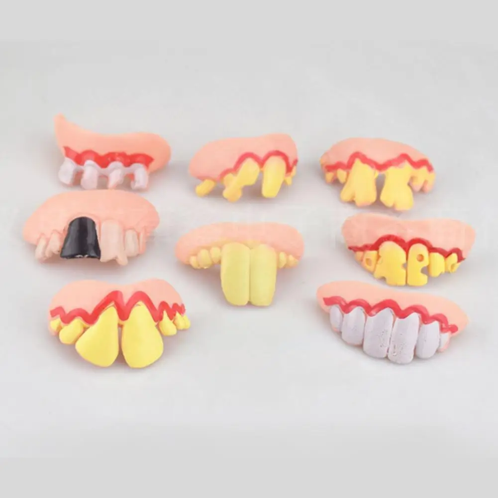 

False Teeth For Funny Dentures Decorating Supplies Halloween Cosplay Humans And Vampires Toys Tricky Funny Dentures Props X5F9