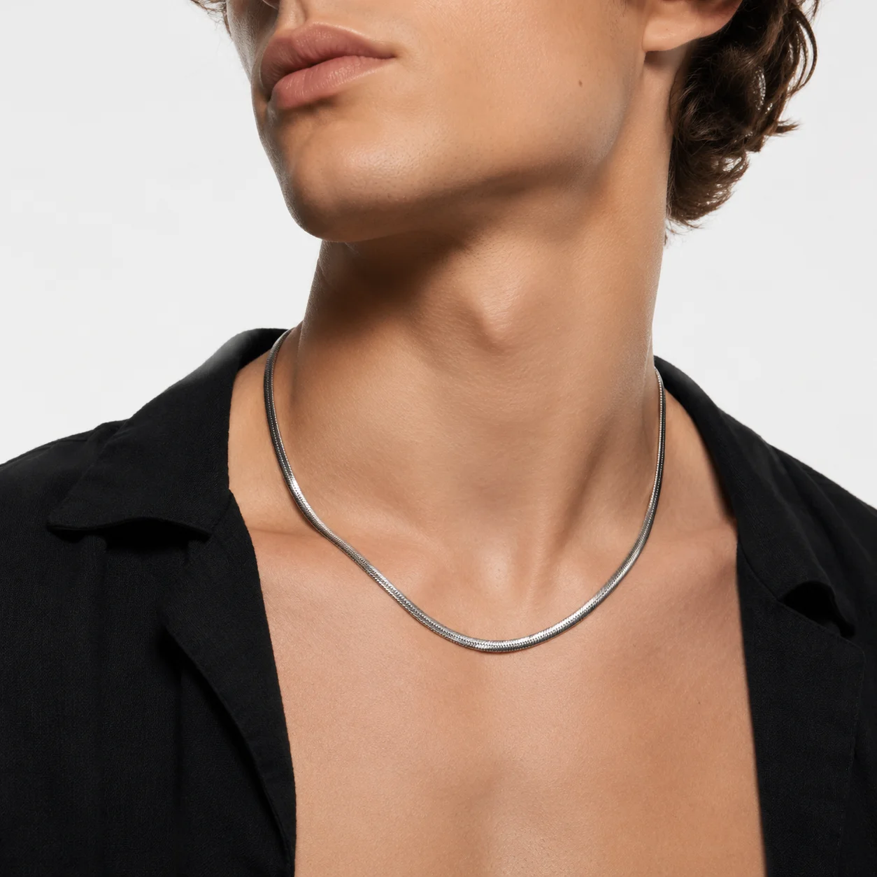 Shiny Minimalist Snake Bone Chain Necklace for Women Men Trendy  Clavicle Chain Party Wedding Jewelry Necklaces for Women Gifts